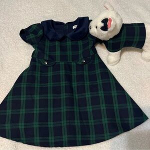 Tommy Bahama Toddler 3t Plaid Dress & Matching Puppy Toy Jacket Set Worn Once
